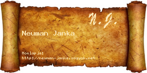 Neuman Janka névjegykártya